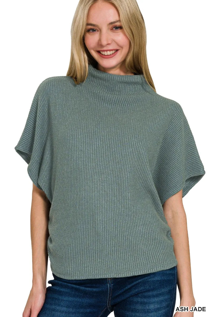 Zenana Mock Neck Top and Pants Sweater Set