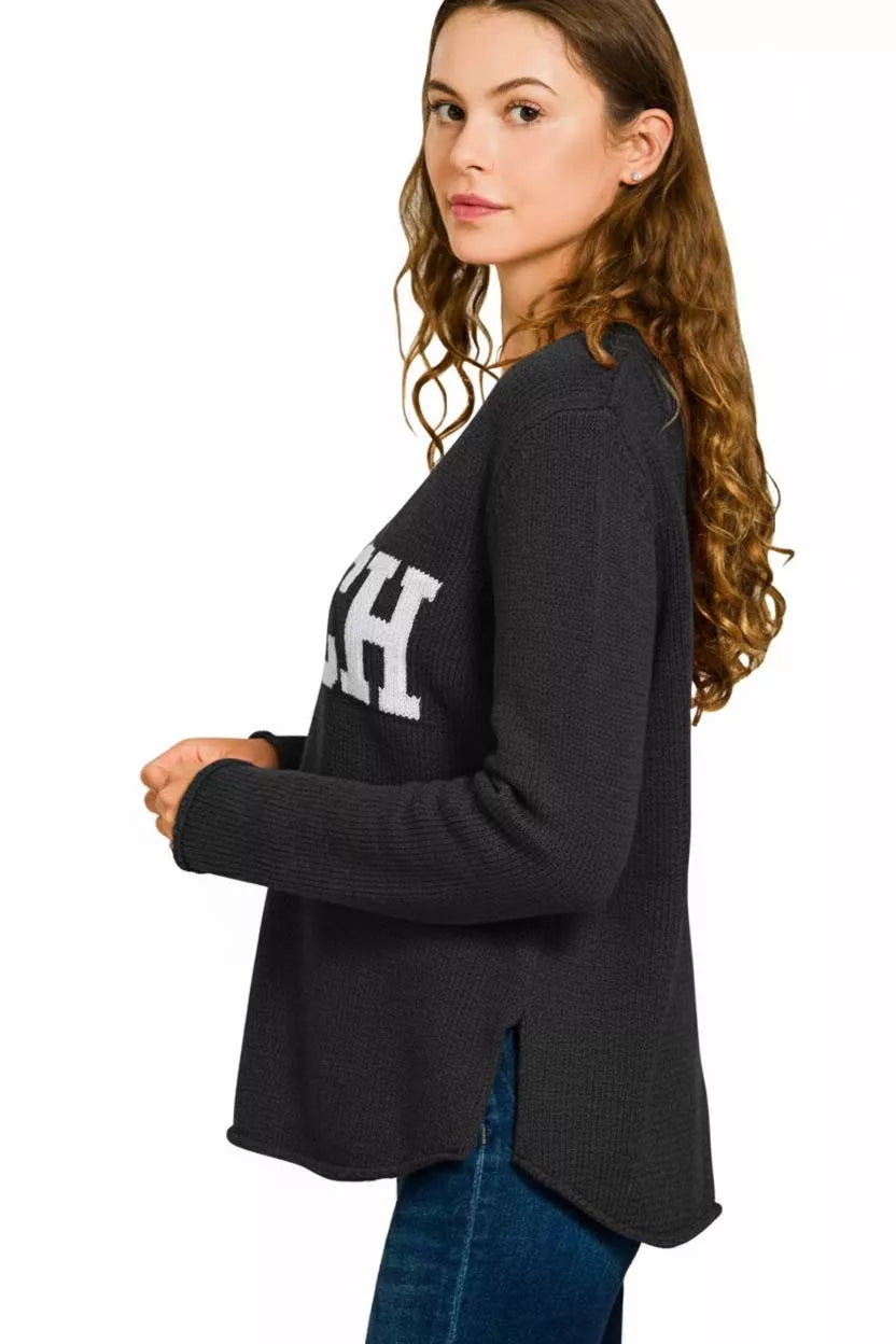 Zenana Beach V Neck Sweater
