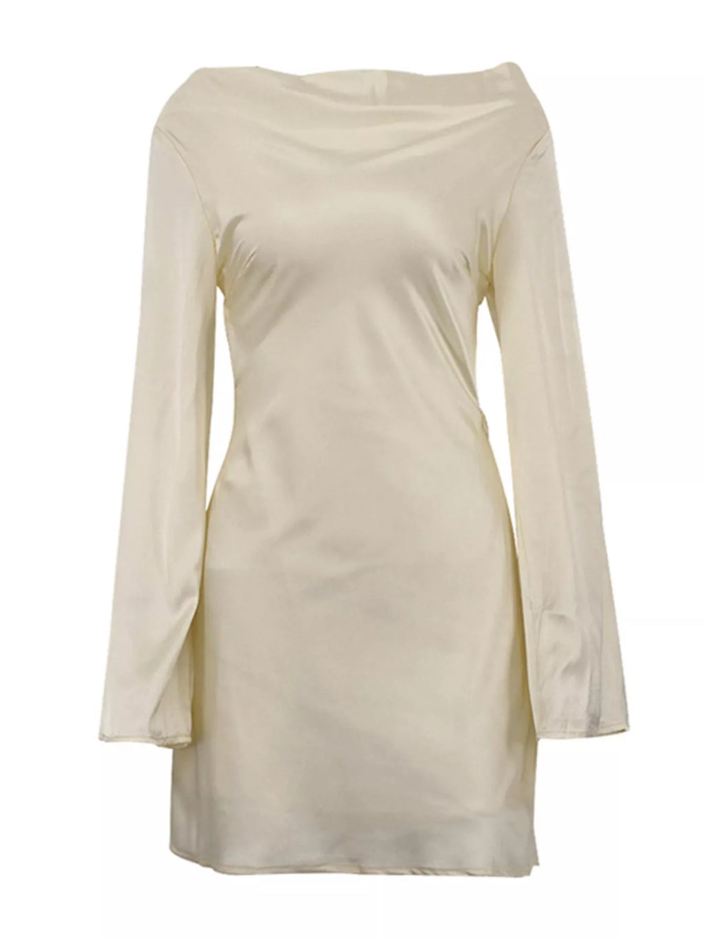 Backless Long Sleeve Mini Dress