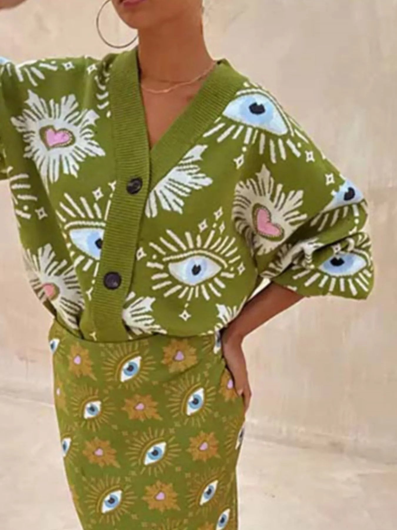 Button-Down Dropped Shoulder Cardigan