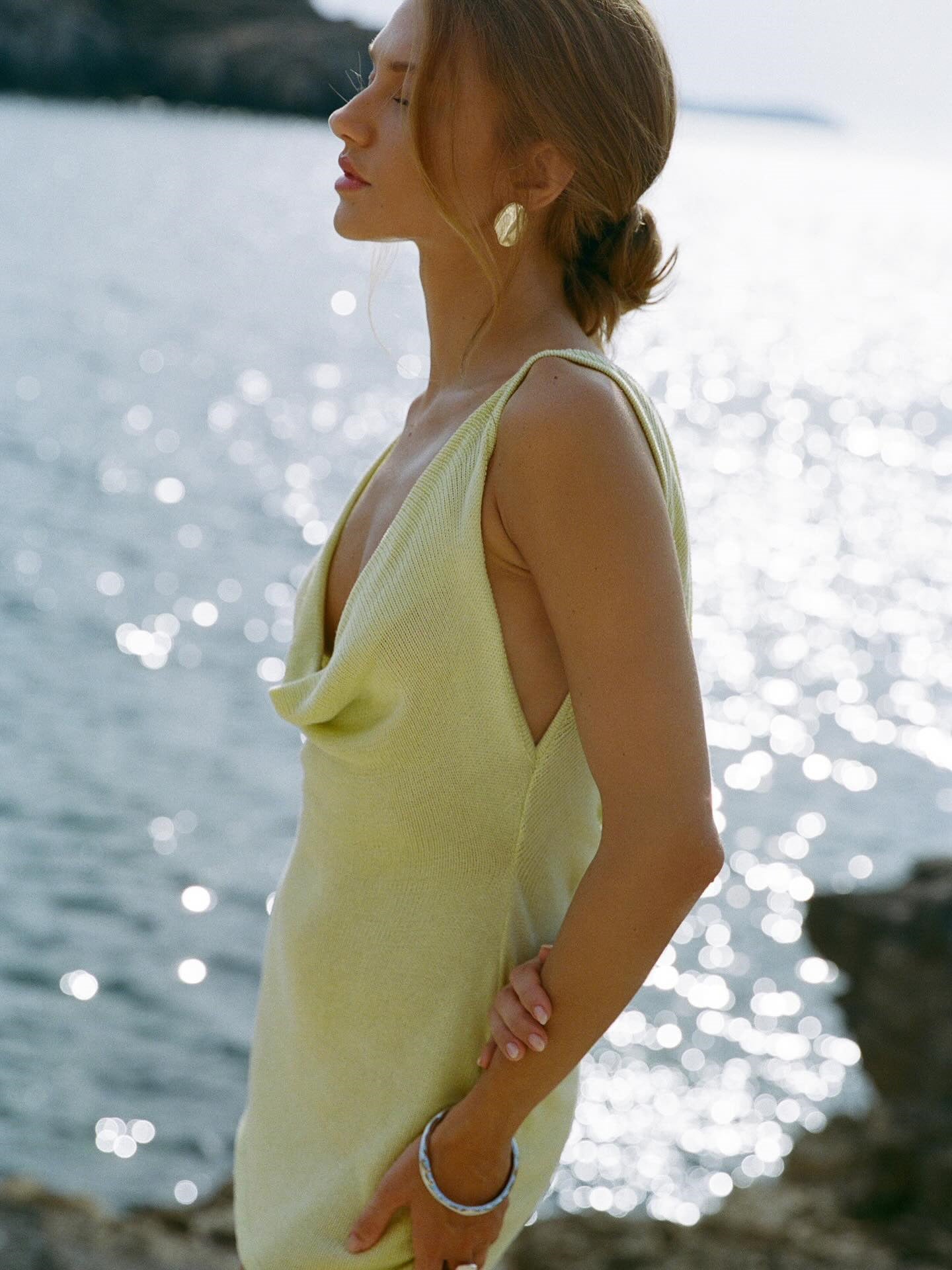 Cowl Neck Drawstring Mini Dress