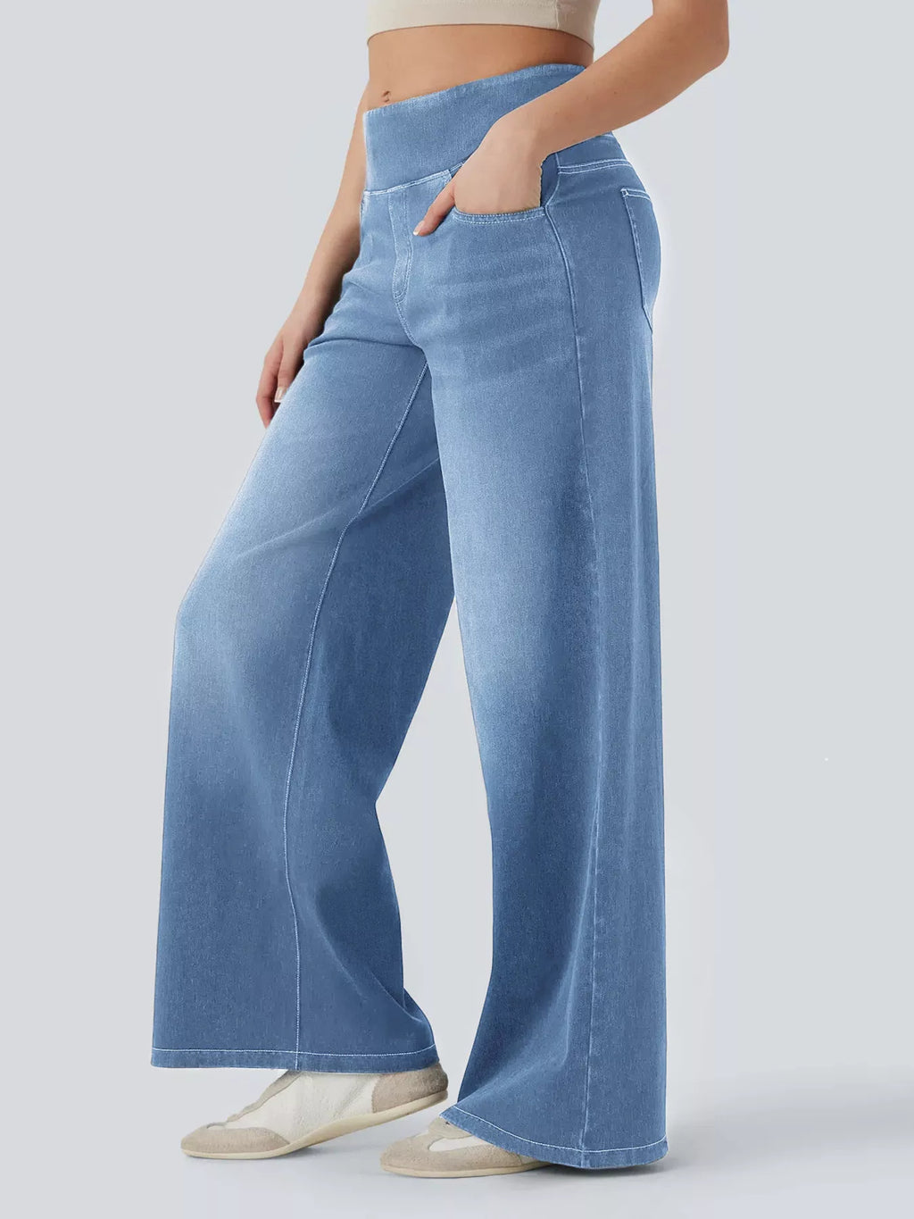 High-Waisted Wide Leg Jeans