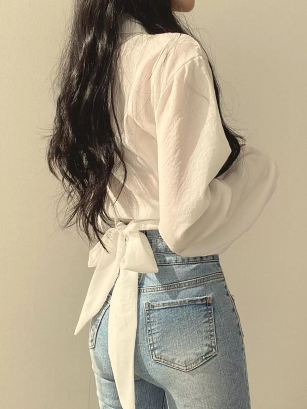 Twisted Front Long Sleeve Shirt