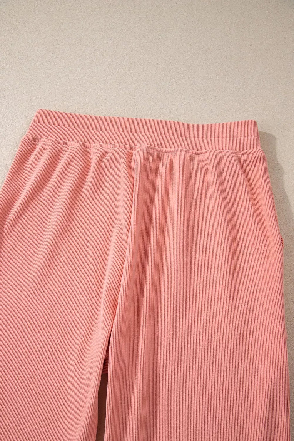 Ribbed Round Neck Top and Pants Set