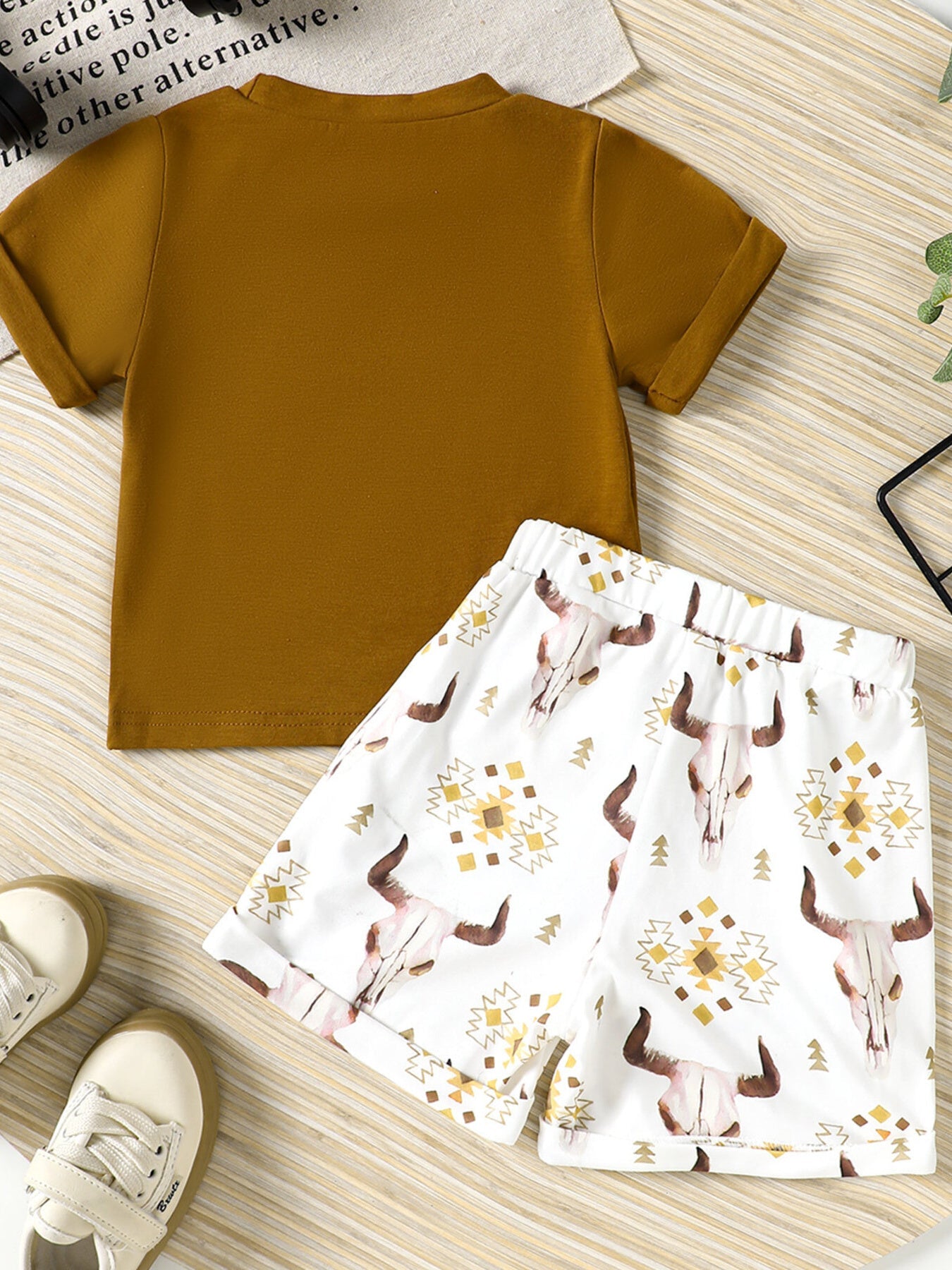 Children's Mama' Boy Graphic Casual Tee and Shorts Set