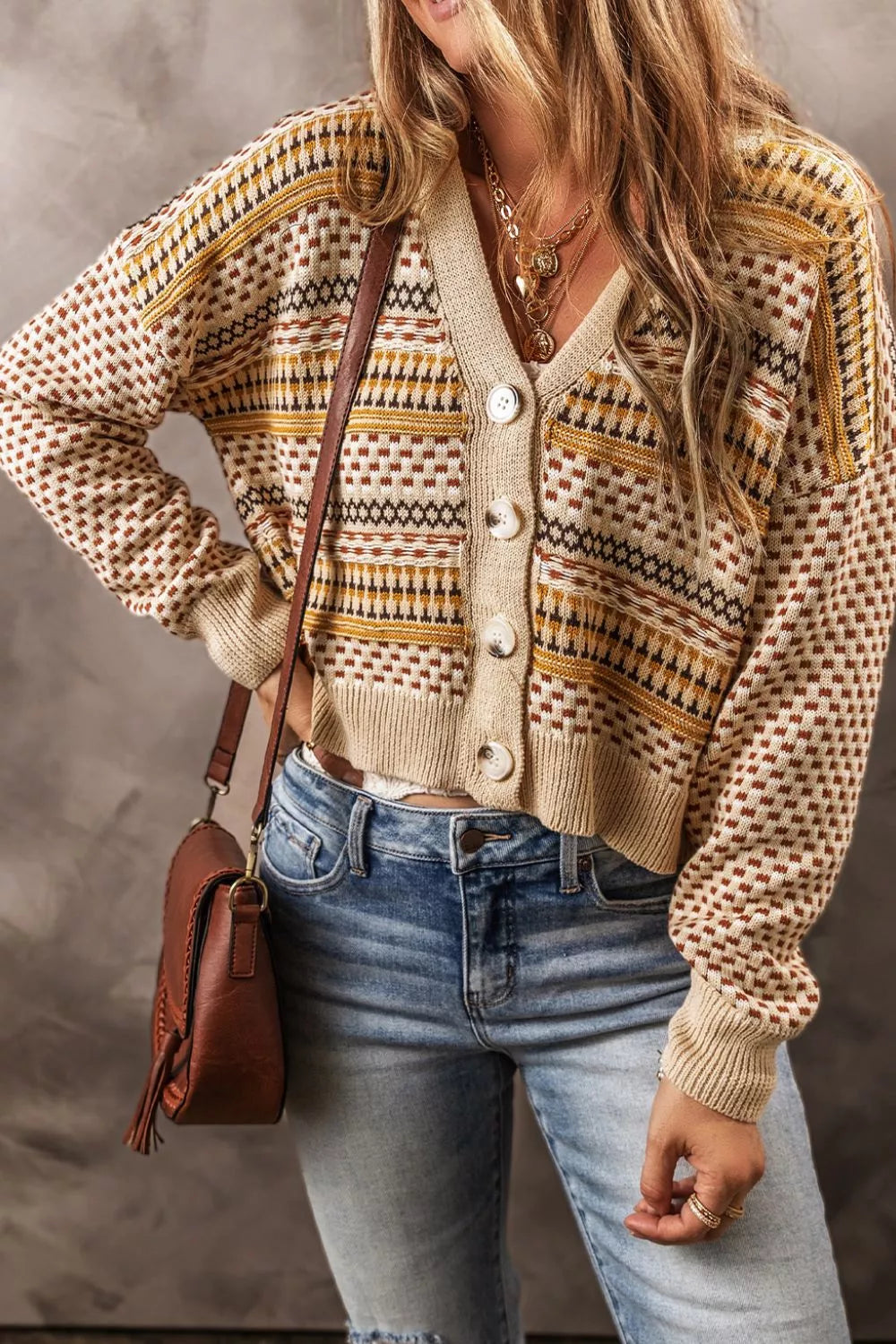 Button Down Long Sleeve Cardigan