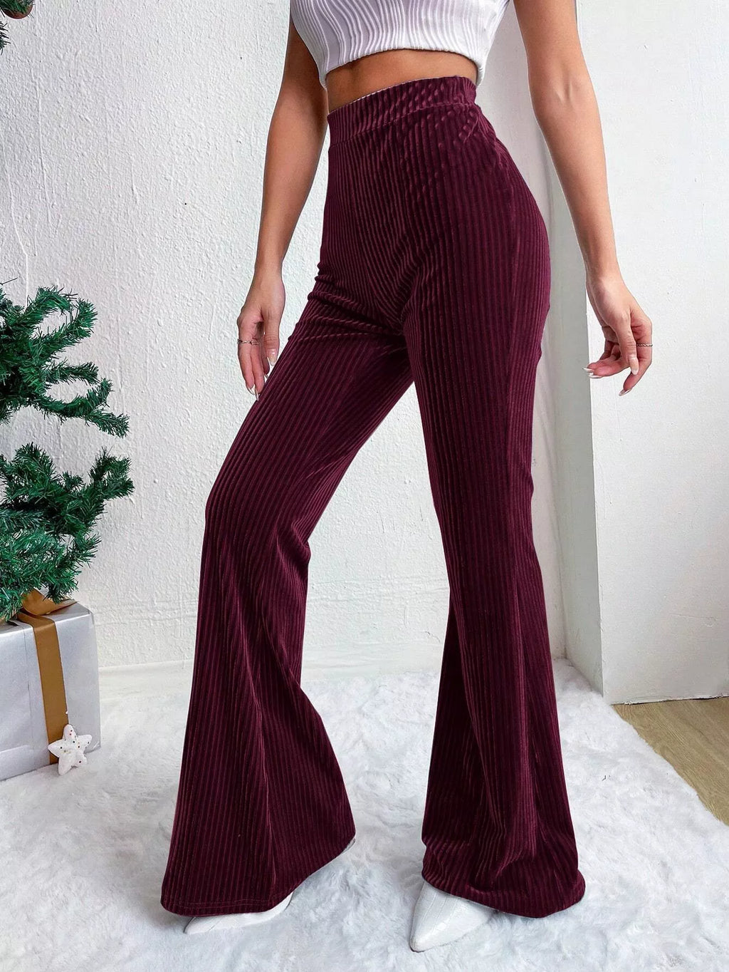 Corduroy High Waist Flare Pants
