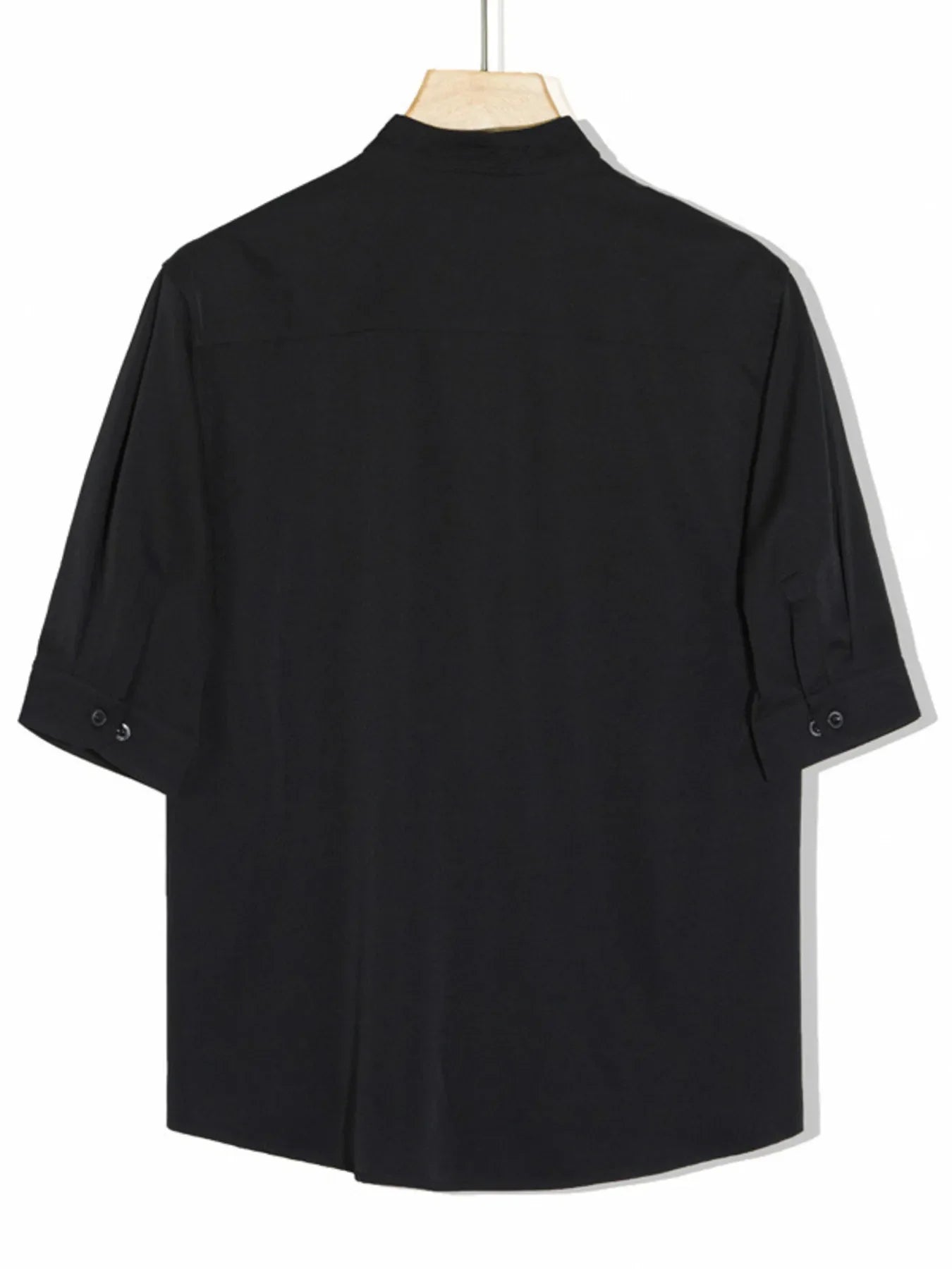Men's Full Size Solid Collar Half Sleeve Shirt Plus Size