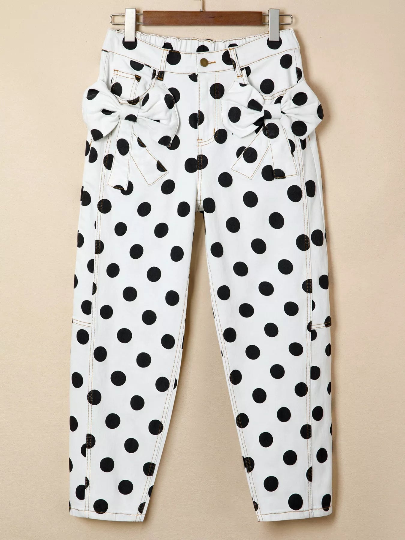 Polka Dot High-Waisted Jeans