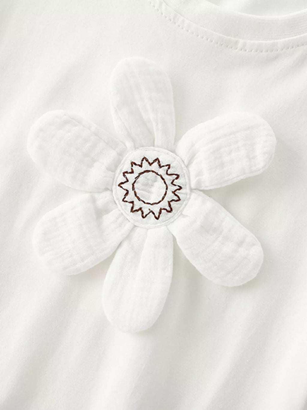 Children's 3D Flower Applique T-Shirt