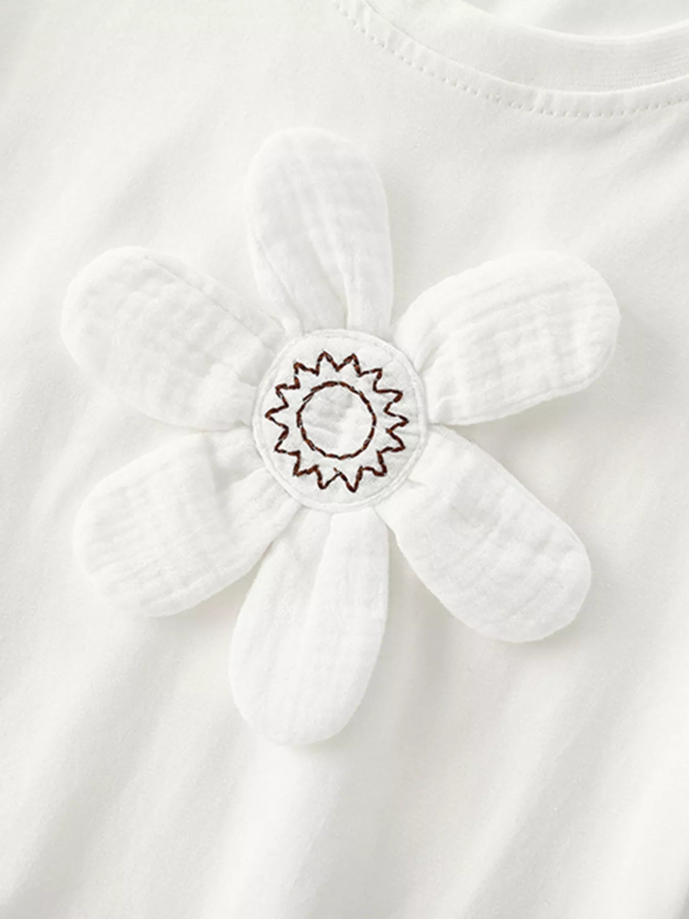 Children's 3D Flower Applique T-Shirt