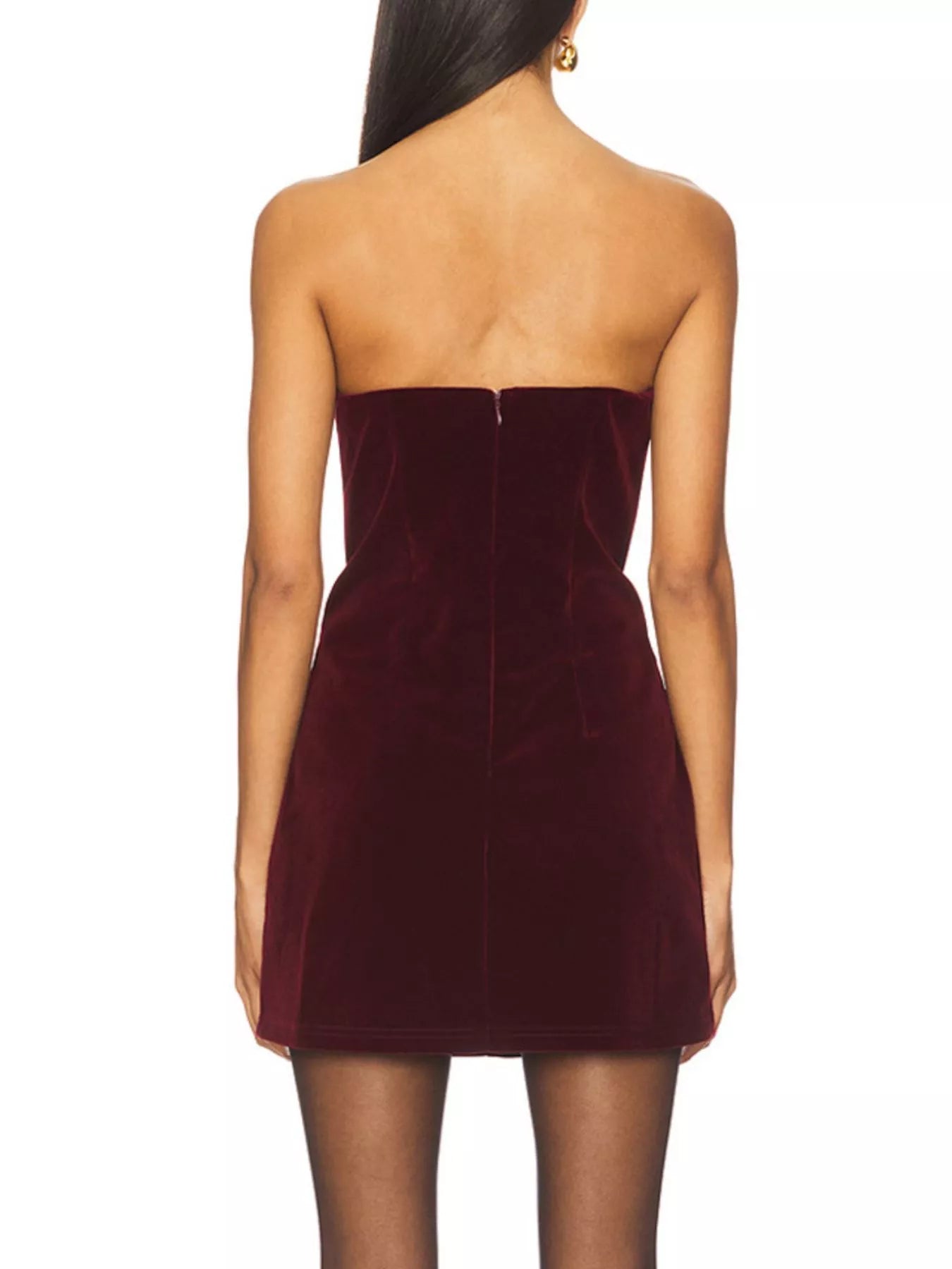 Heart Cutout Velvet Mini Dress