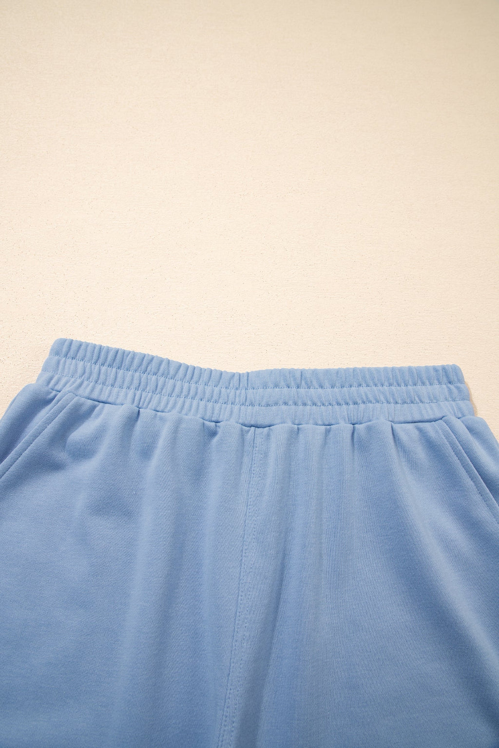 Solid Textured Raw Edge Top and Short Set