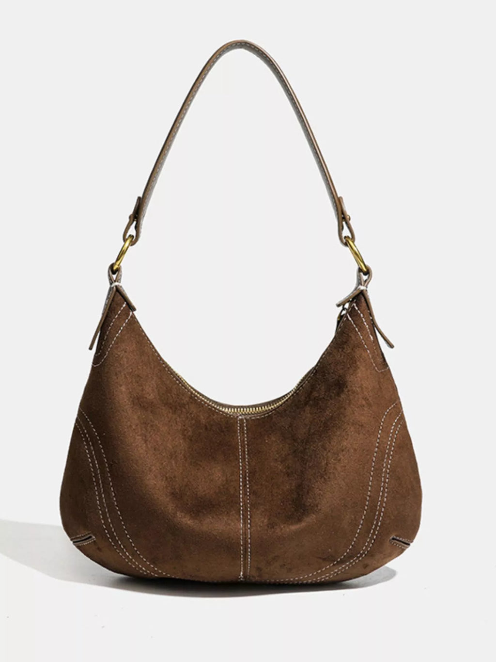 Vintage Suede Hobo Shoulder Bag