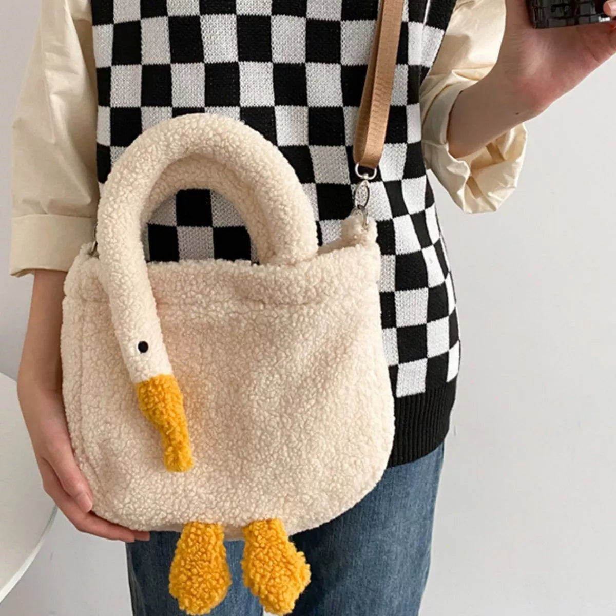 Plush Goose Crossbody Bag