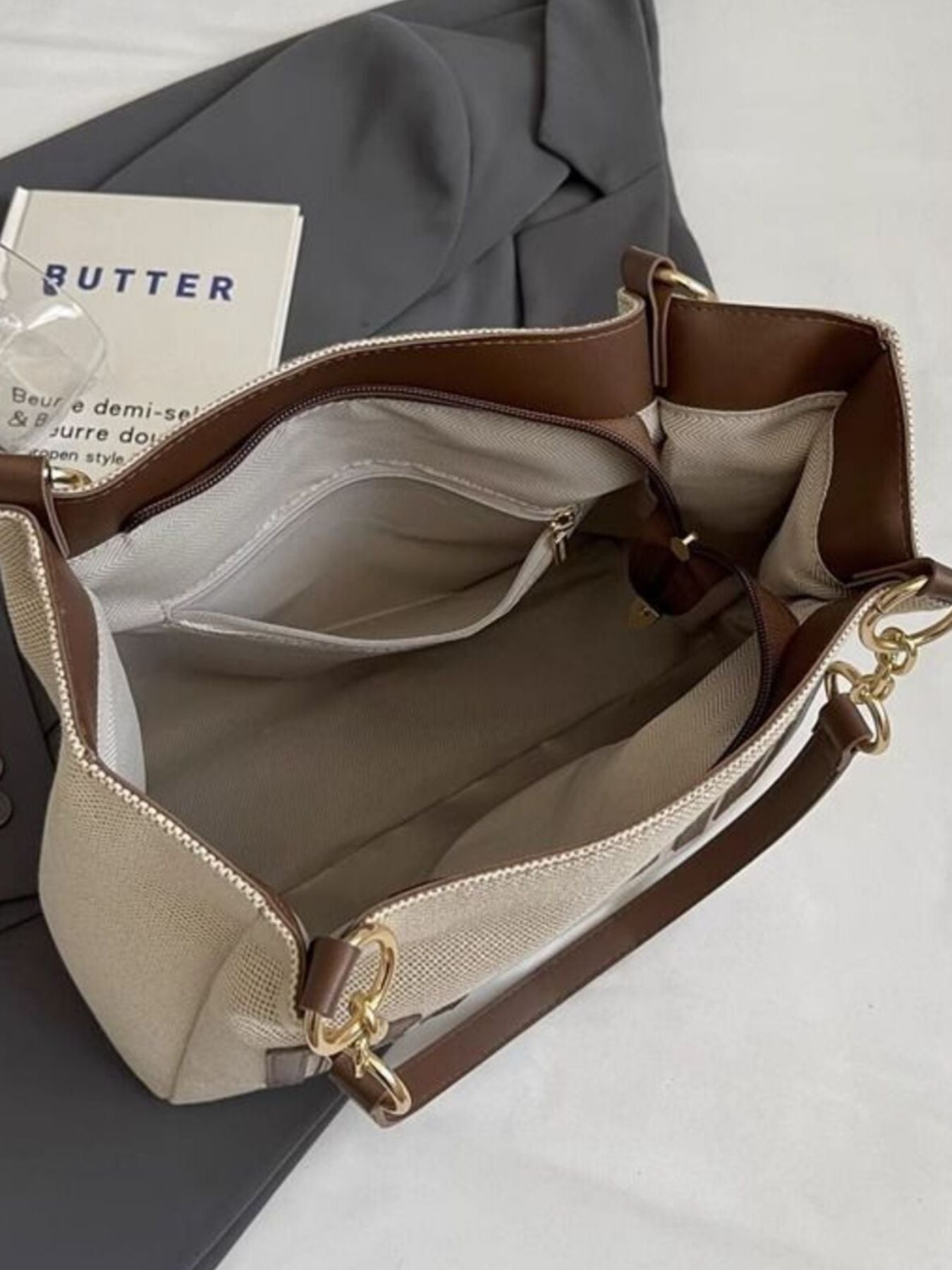 Letter Canvas Shoulder Bag