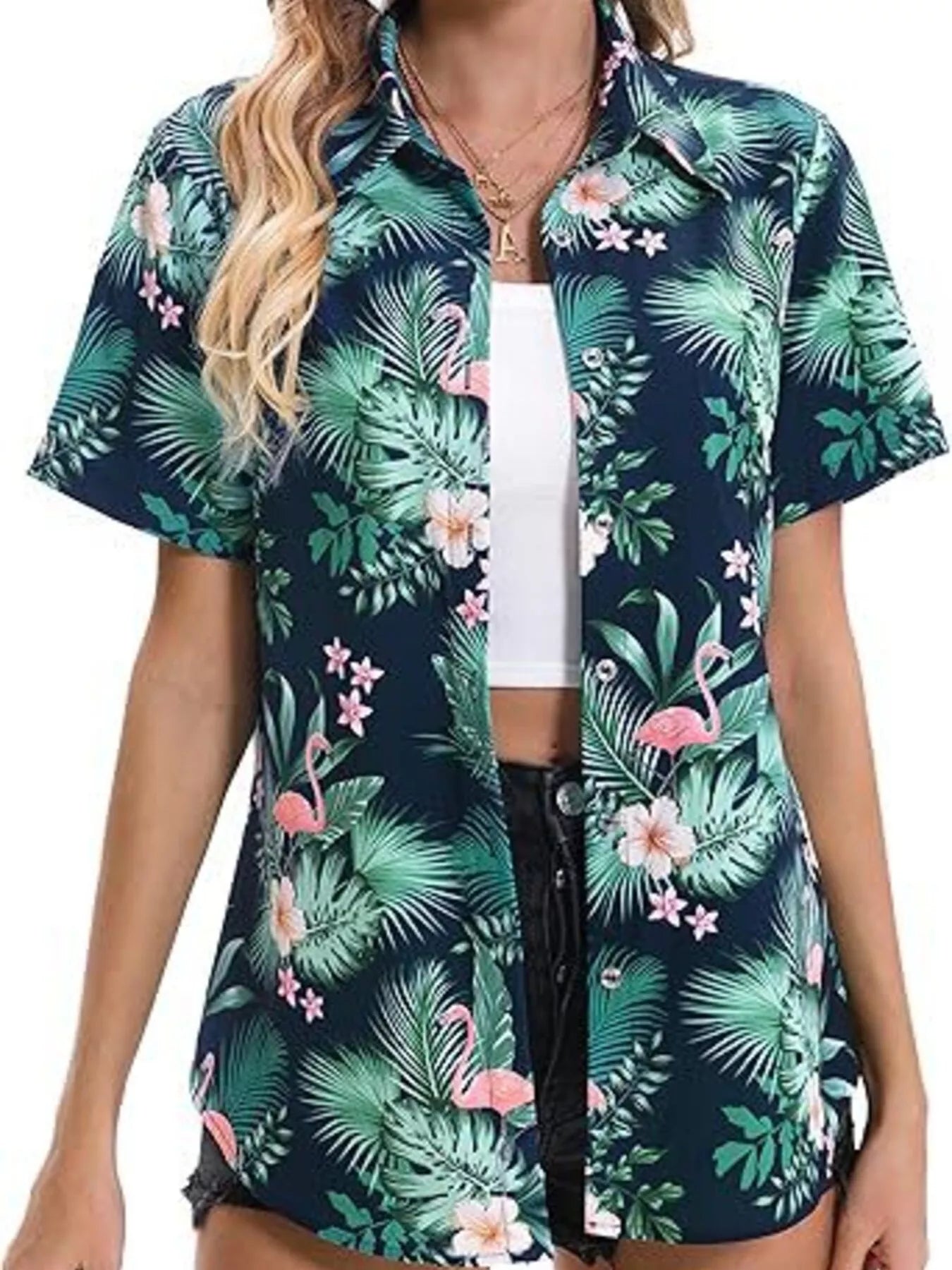 Plant Print Short Sleeve Shirt
