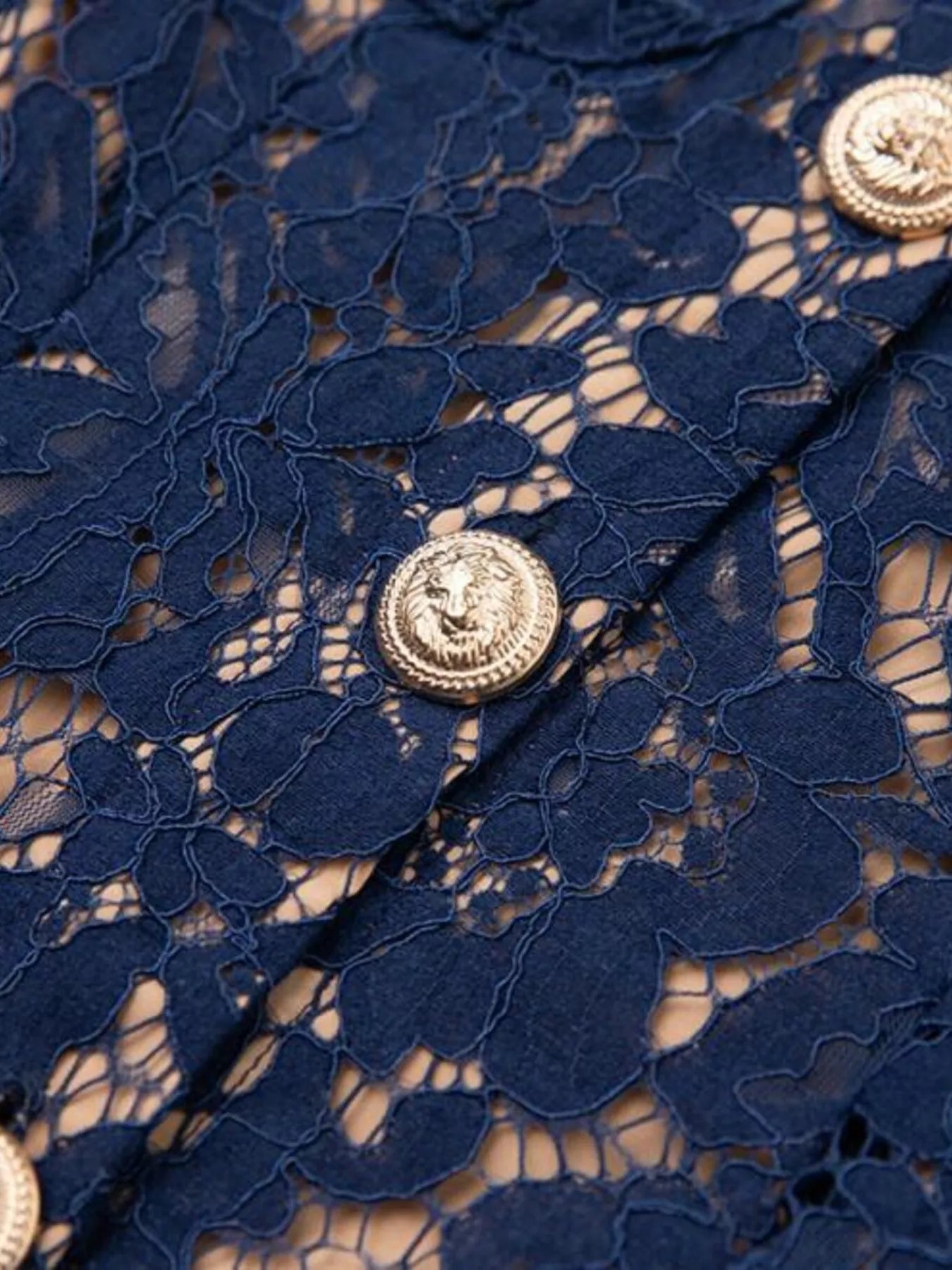 Lace Button-Down Midi Dress