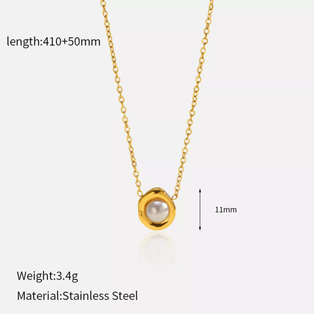 18K Gold-Plated Pearl Necklace