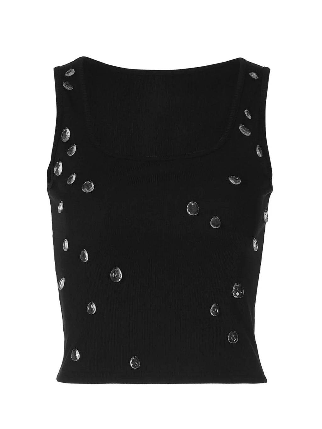 Bead Embellished Square Neck Tank