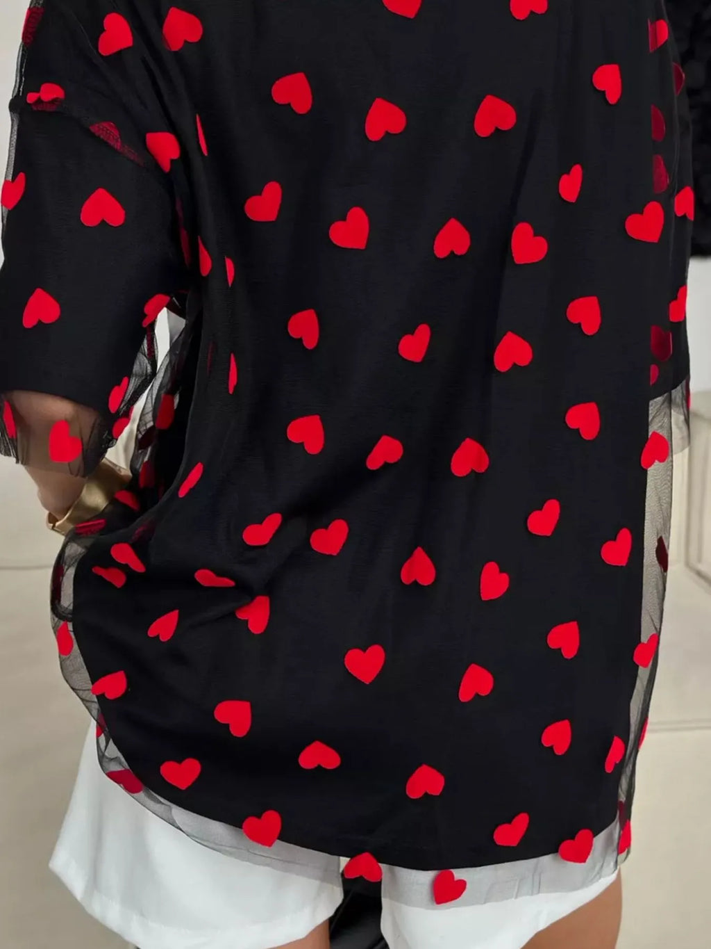 Heart Print Oversized T-Shirt