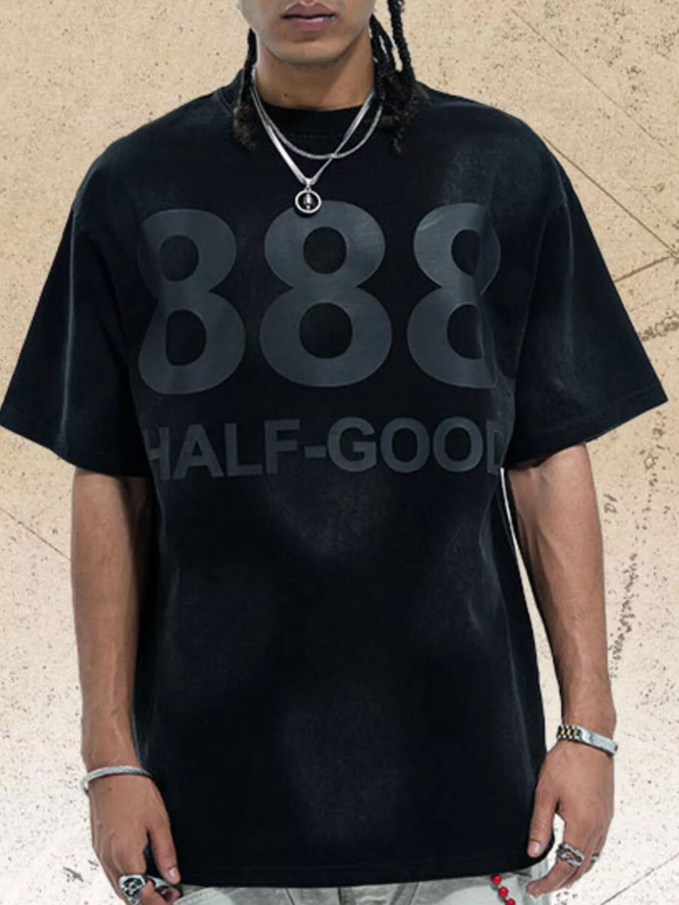 Men's 888 Half-God Graphic Washed T-Shirt