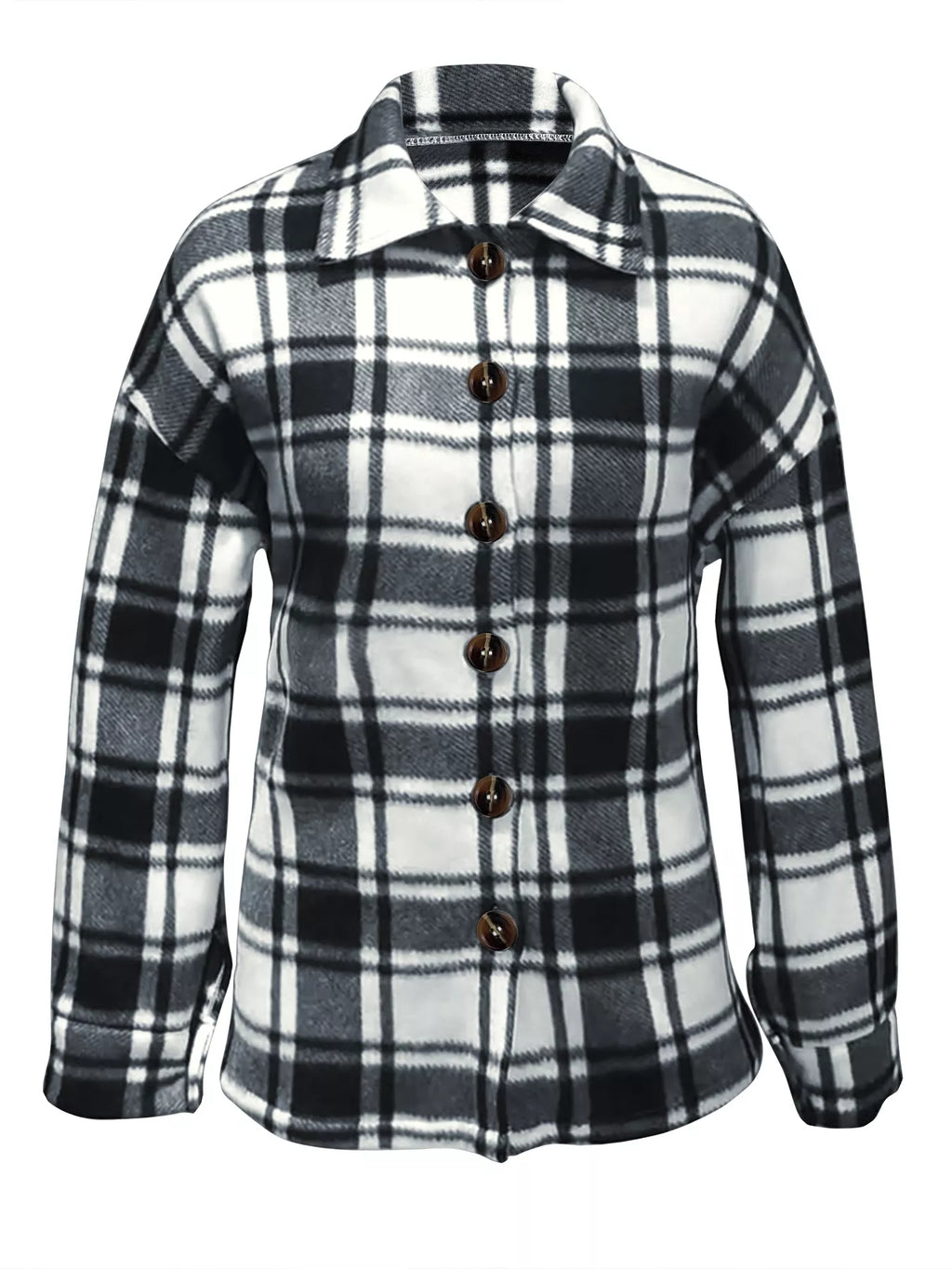 Plaid Button-Up Jacket