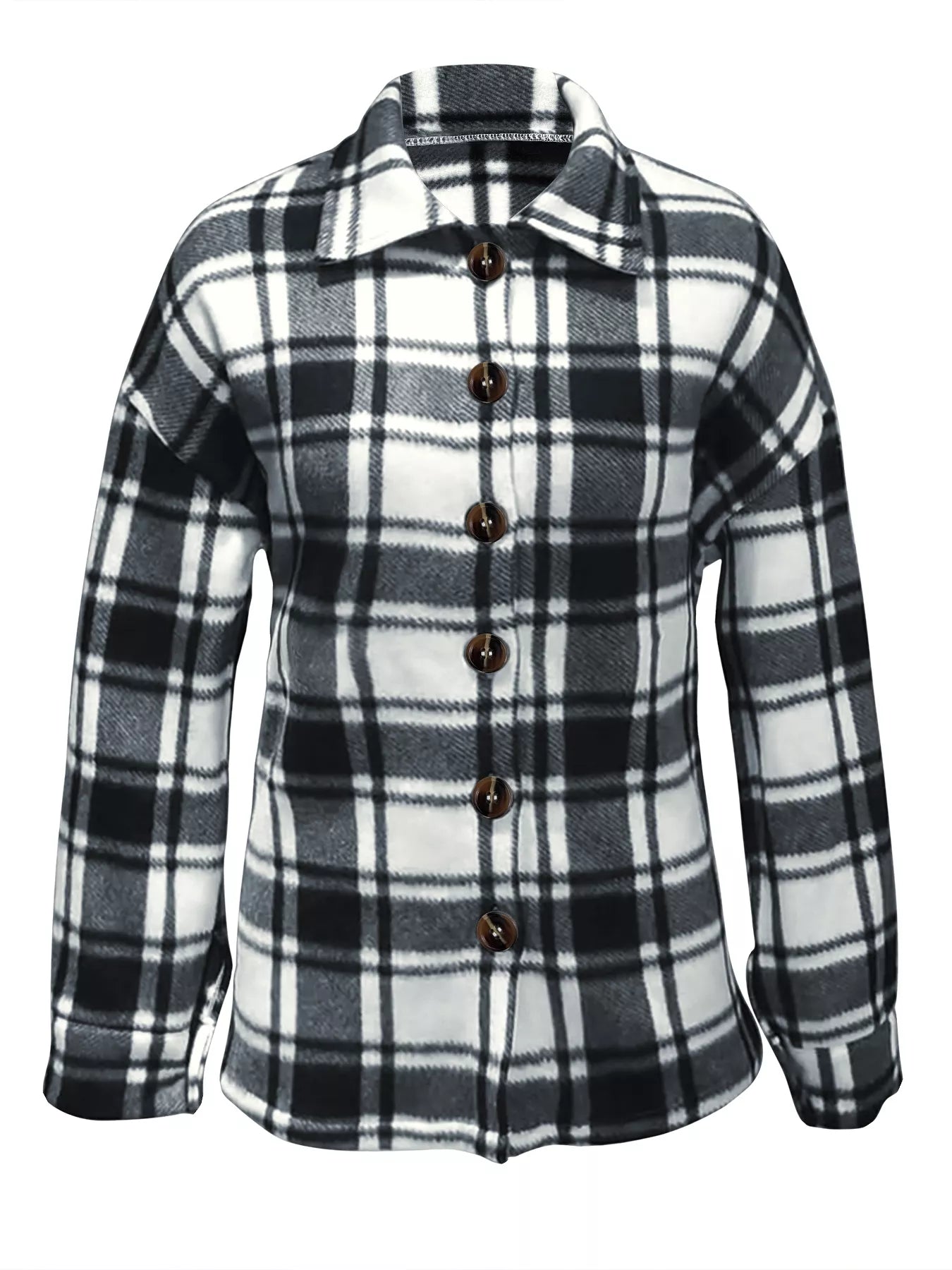 Plaid Button-Up Jacket