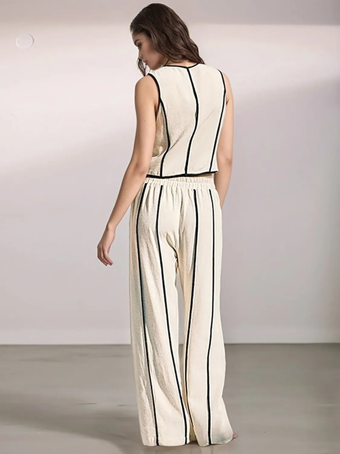 Stripe Vest and Pants Two-Piece Set