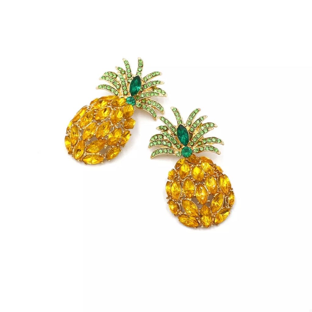 Pineapple Rhinestone Dangle Earrings