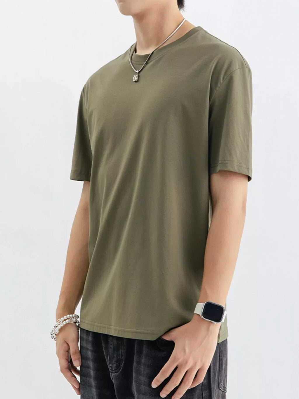 Men's Plus Size Casual Solid Color T-Shirt