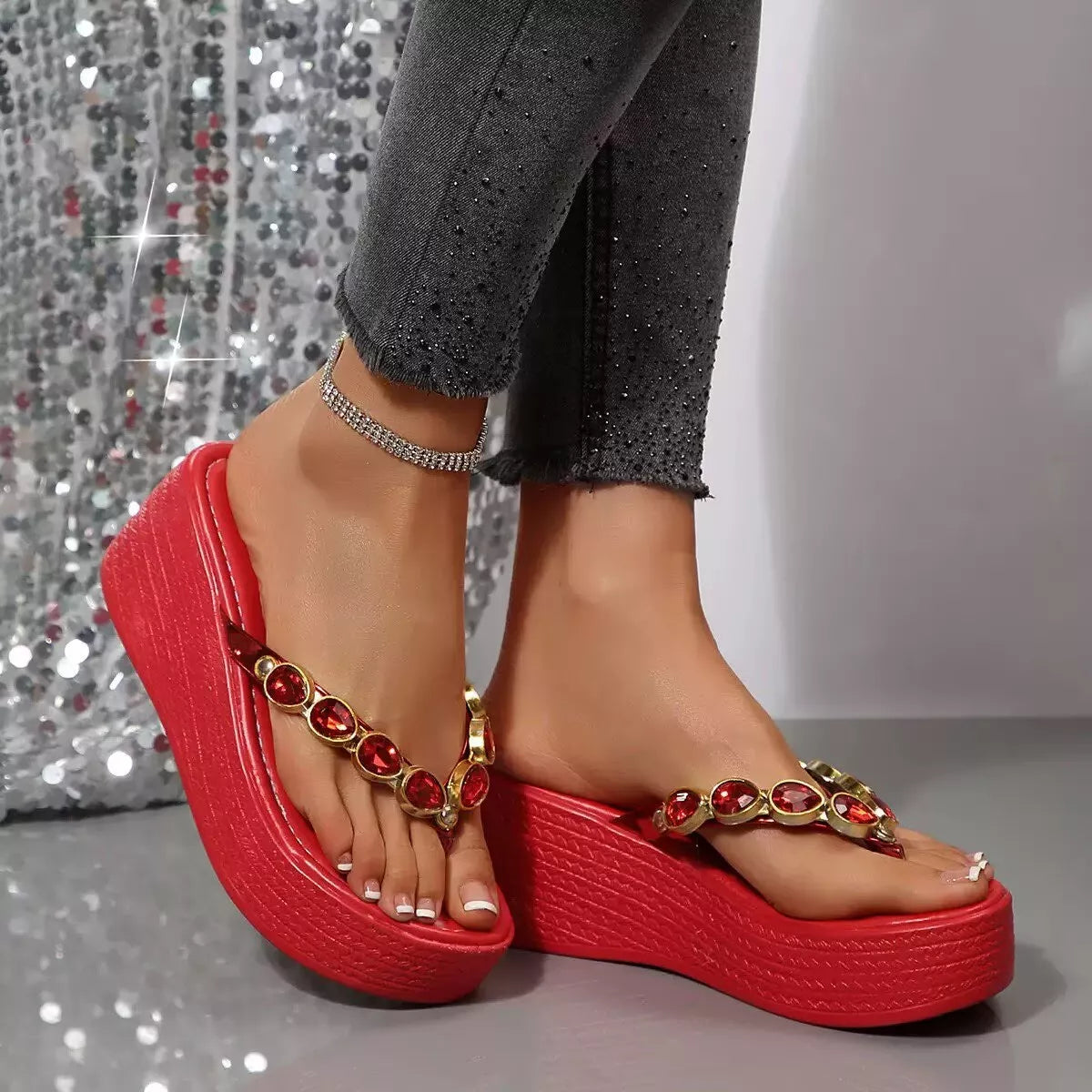 Toe Post Wedge Sandals