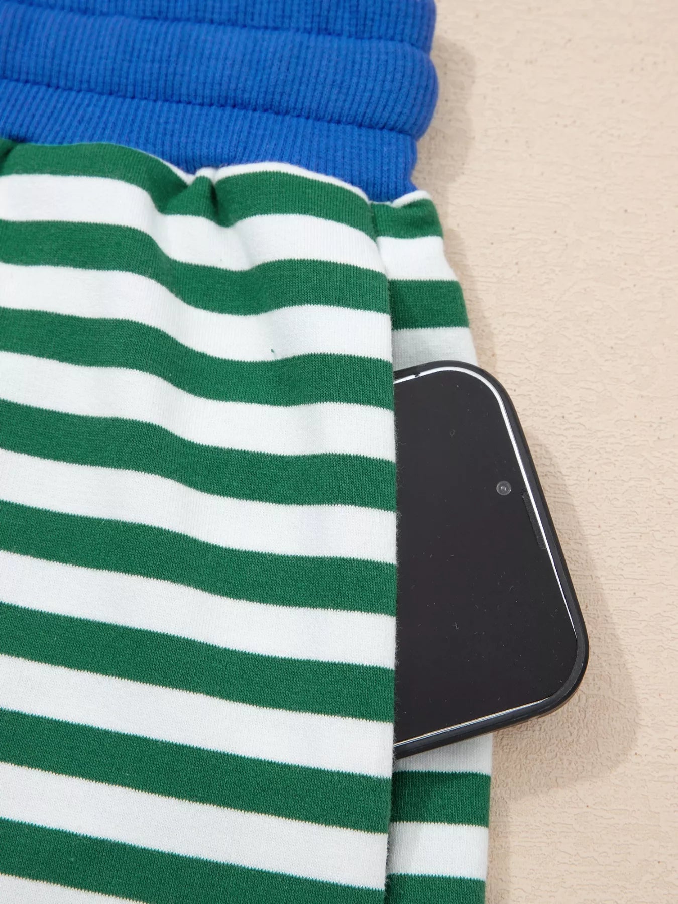 Stripe Boxy Tee and Drawstring Elastic Waist Shorts Set