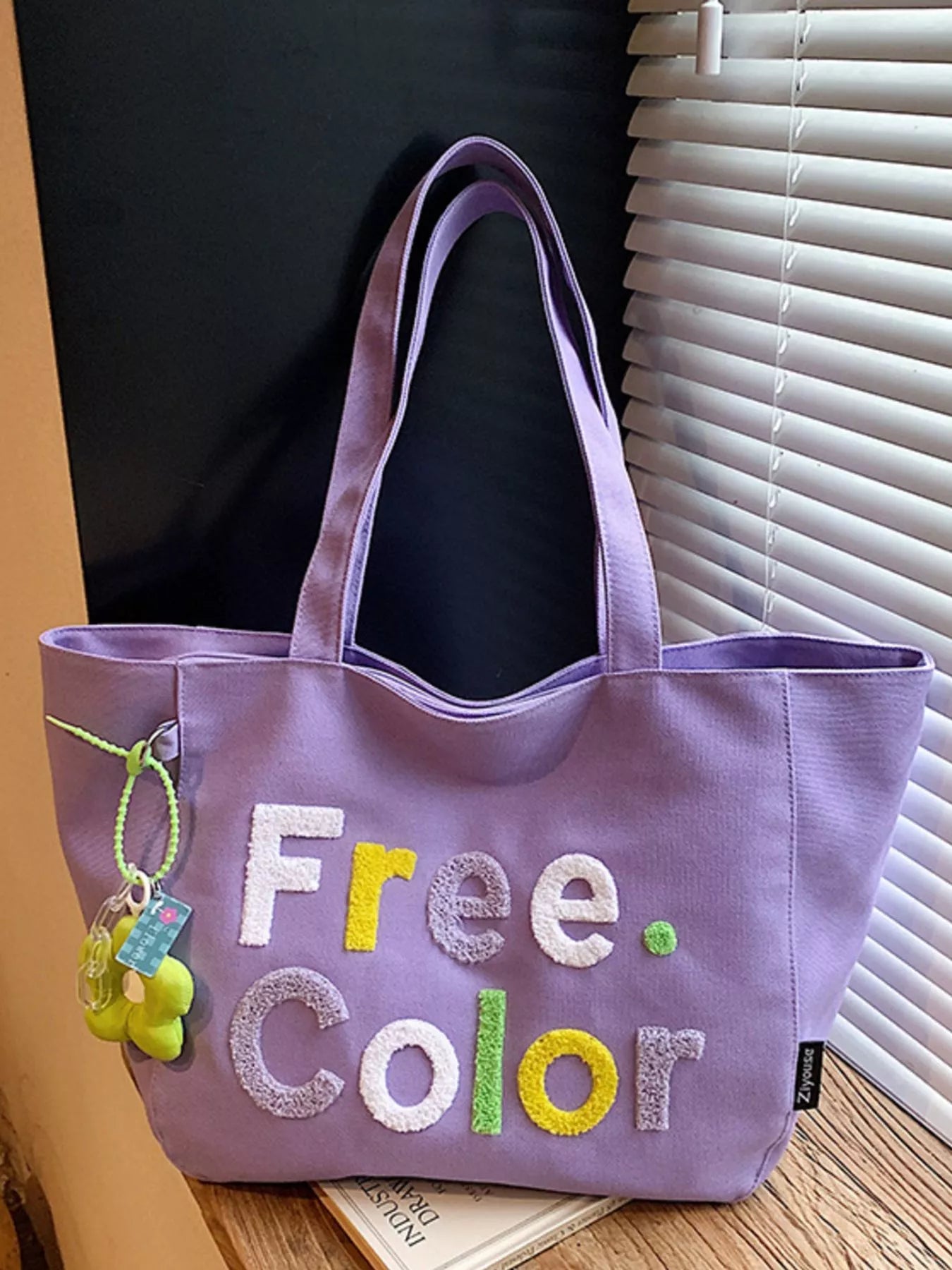 Letter Canvas Shoulder Bag