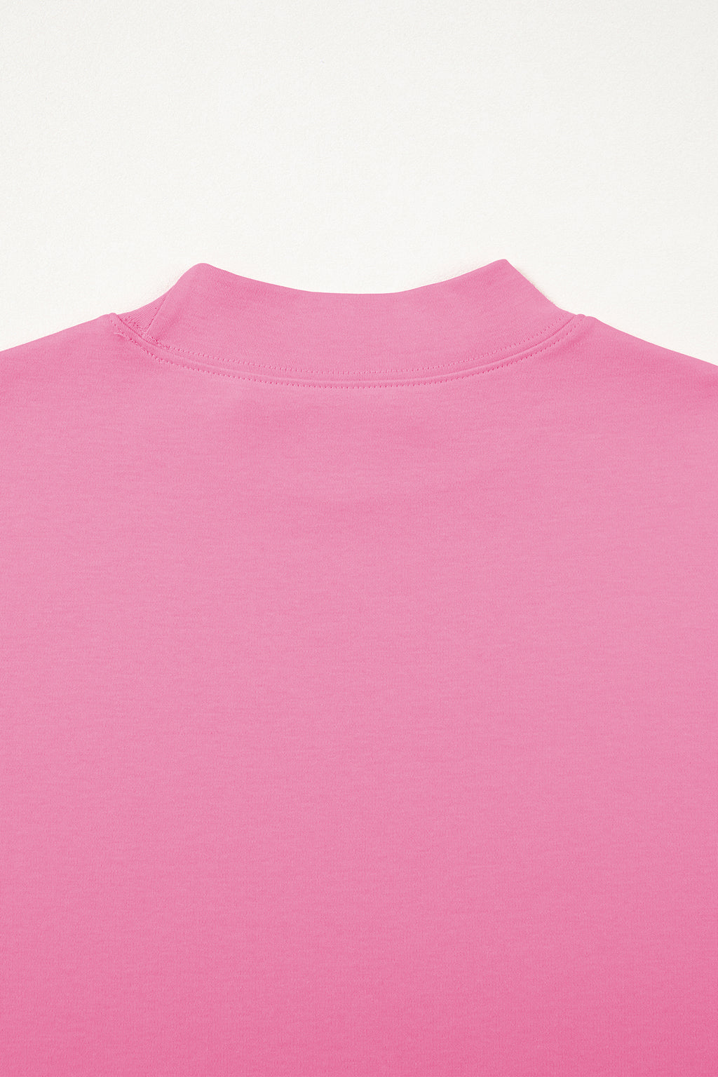 Dark Blue Solid Color High Neck Oversize Tee
