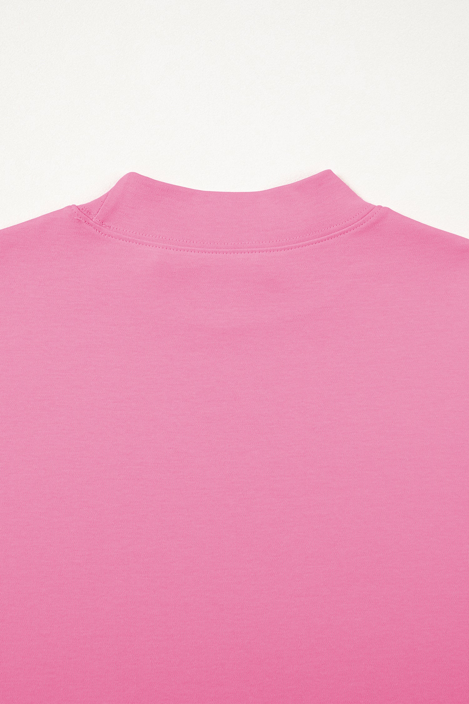 Dark Blue Solid Color High Neck Oversize Tee
