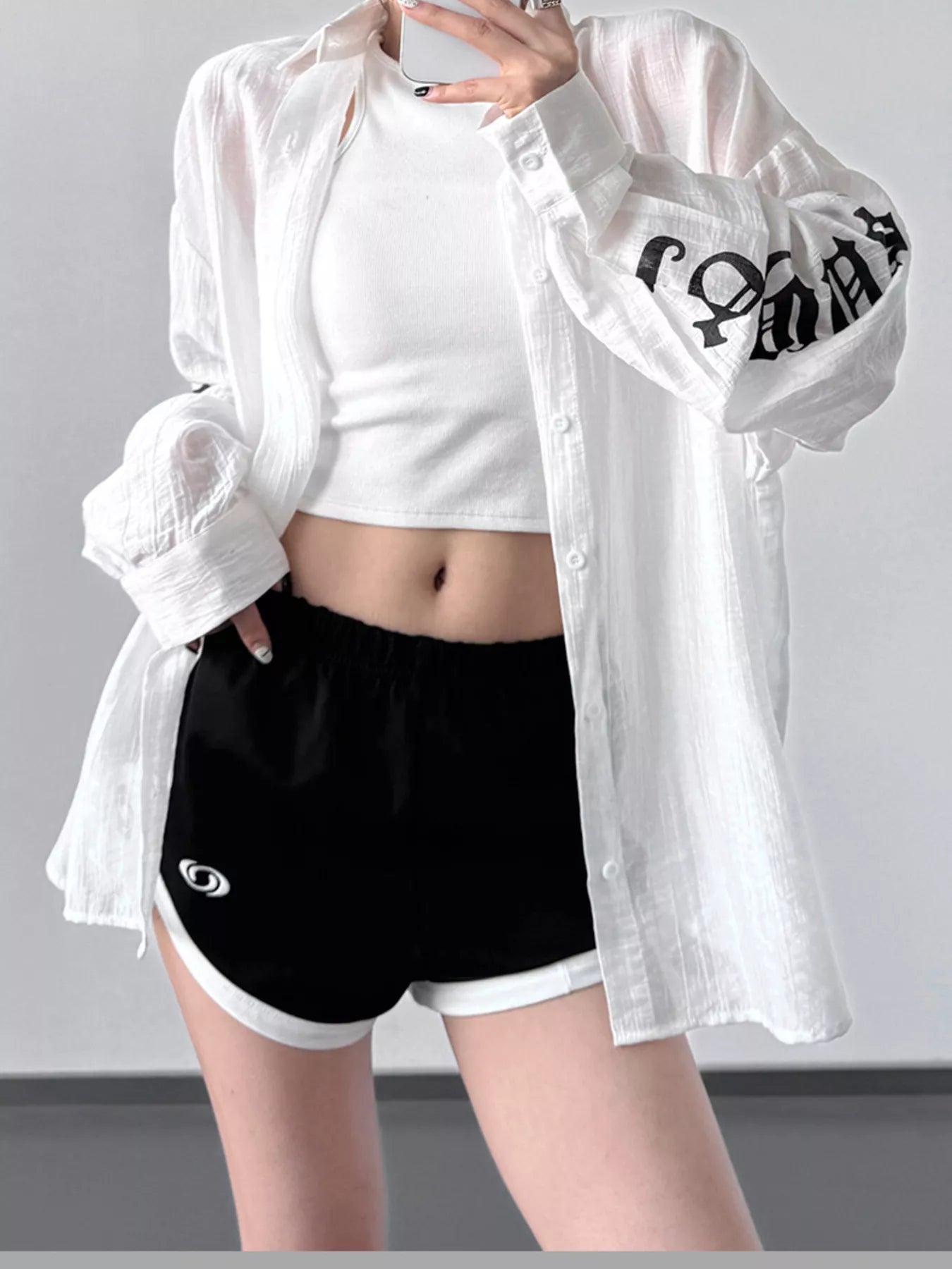 Button-Up Long Sleeve Oversized Shirt