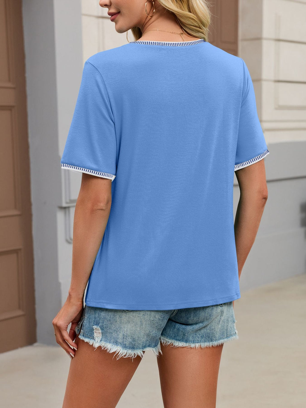 Contrast Trim Short Sleeve T-Shirt – Bright Tones