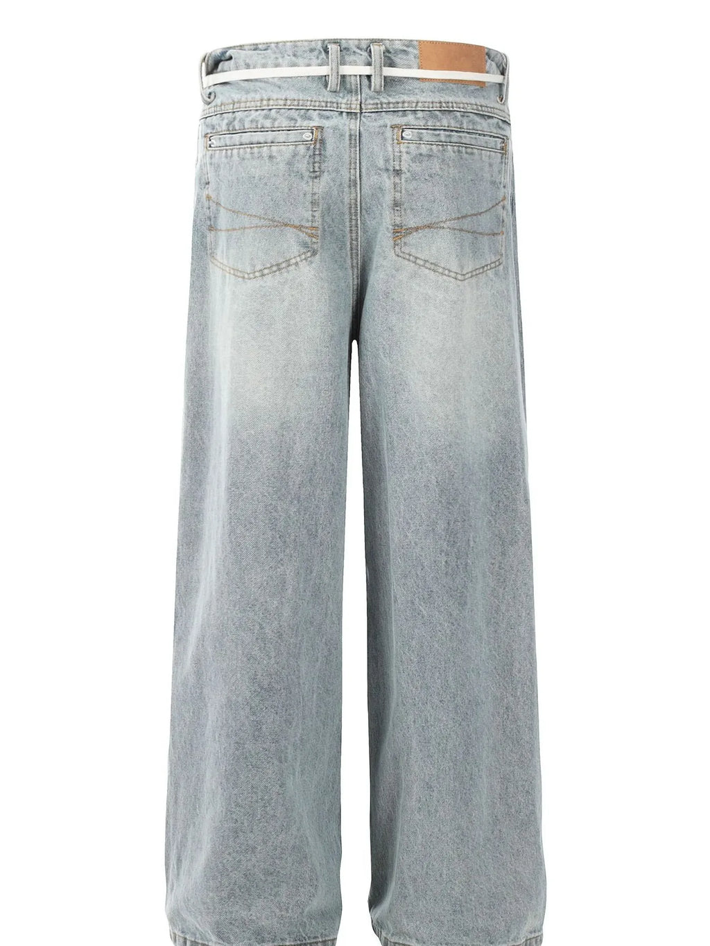 Men's Washed Wide-Leg Jeans