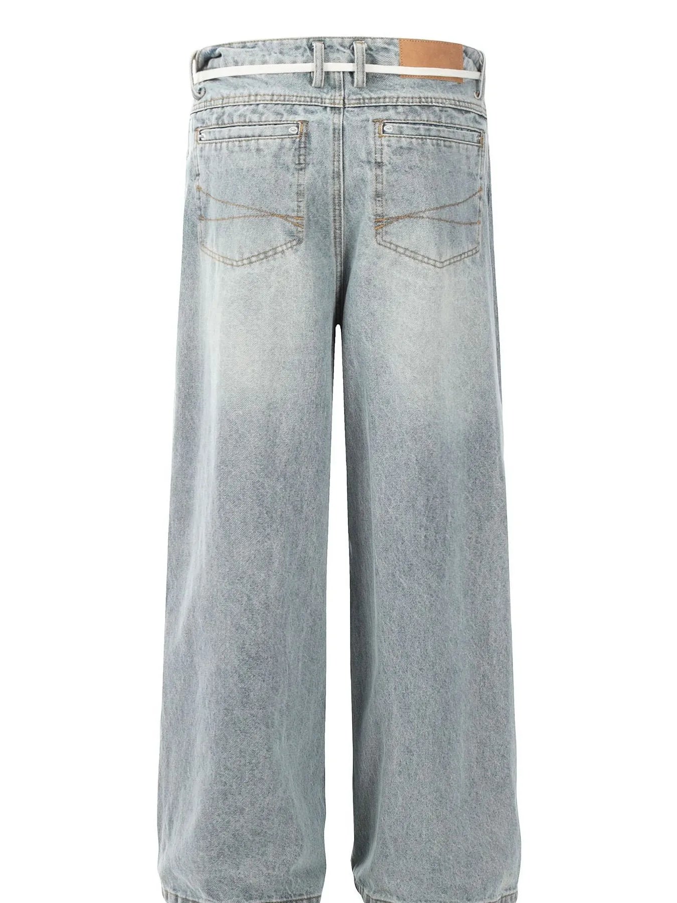 Men's Washed Wide-Leg Jeans