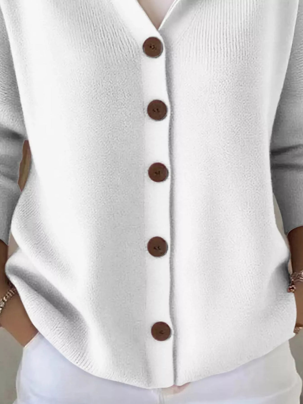 Full Size Hooded Button-Down Knit Cardigan Plus Size