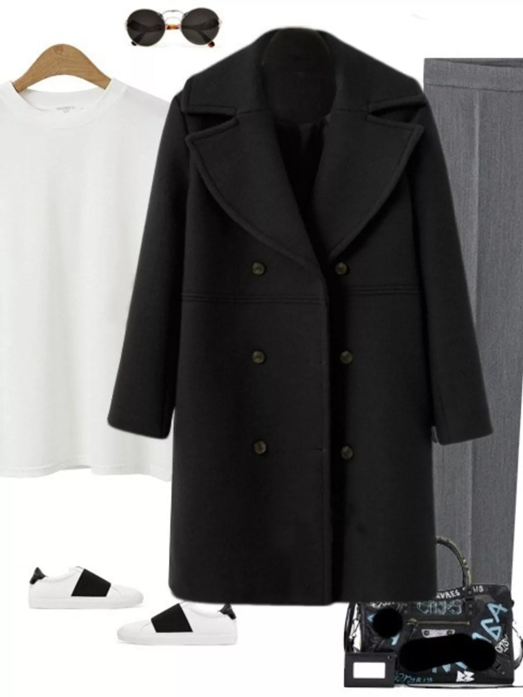 Double-Breasted Long Sleeve Coat