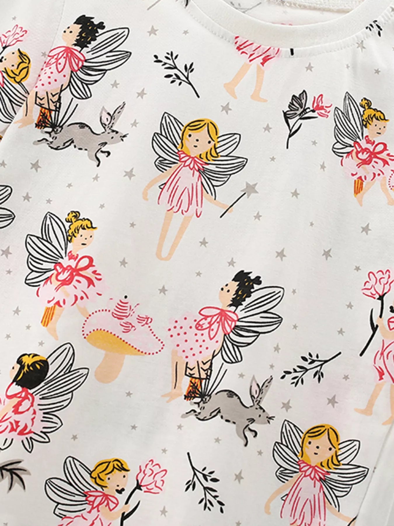 Children's Fairy Print Short Sleeve Tee and Shorts Set