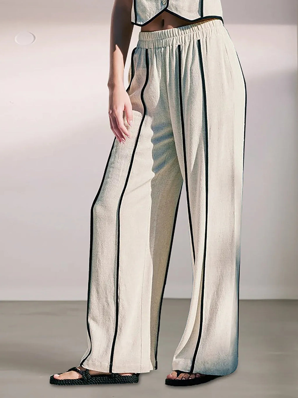 Stripe Vest and Pants Two-Piece Set