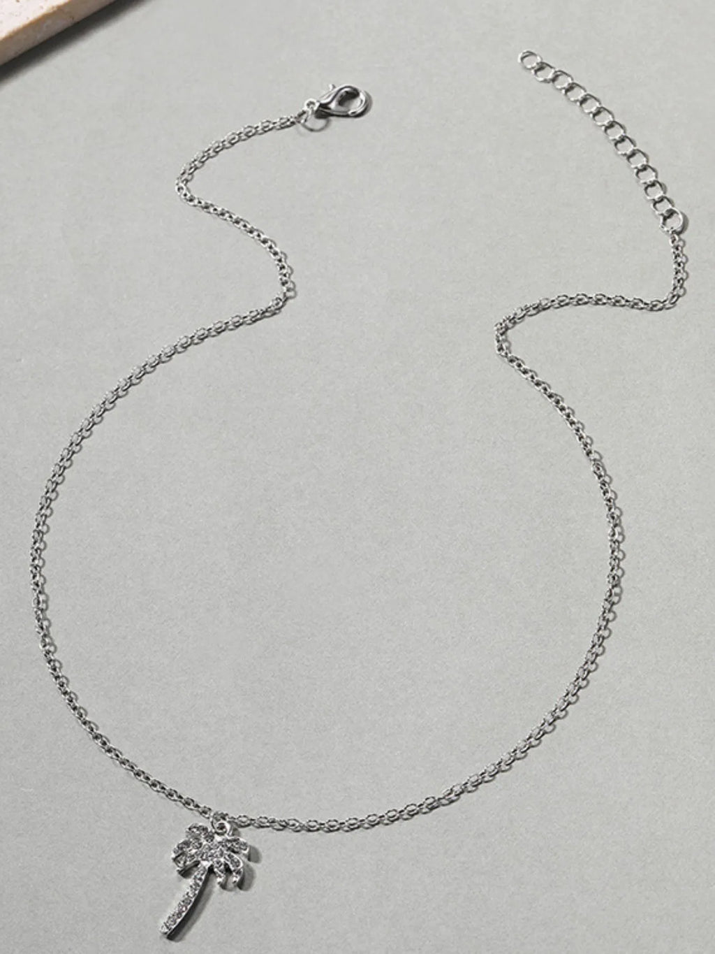 Zircon Palm Tree Pendant Necklace