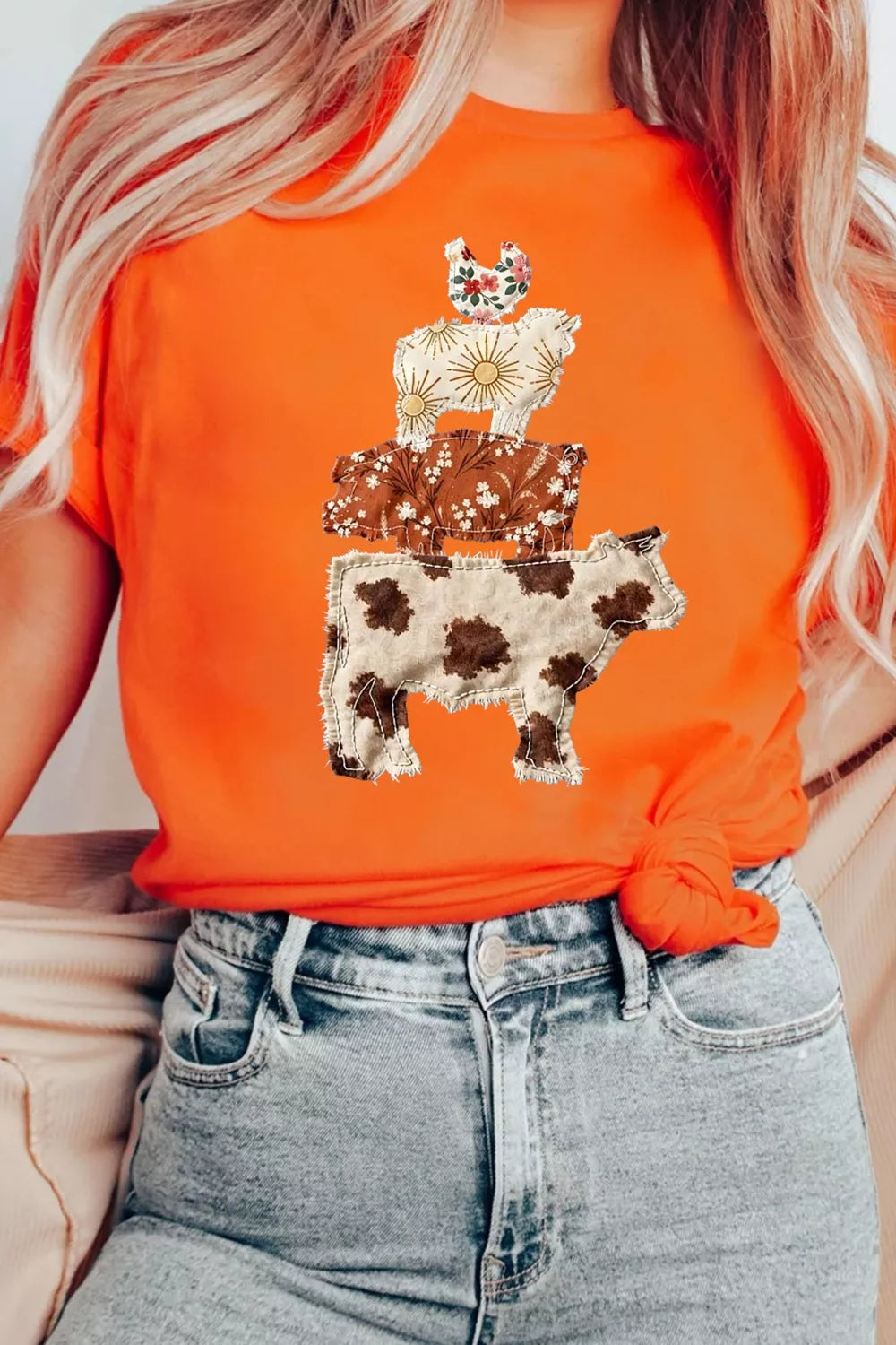 Unique Animal Design Short Sleeve T Shirt