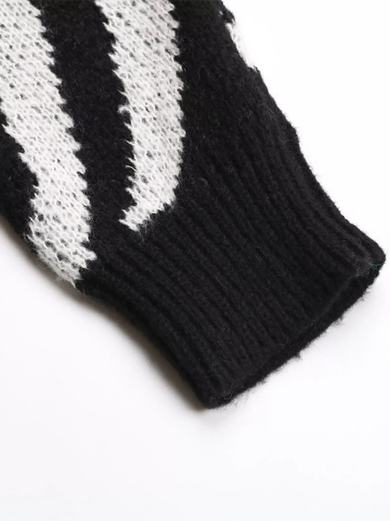 Zebra Print Relaxed Fit Pullover Sweater