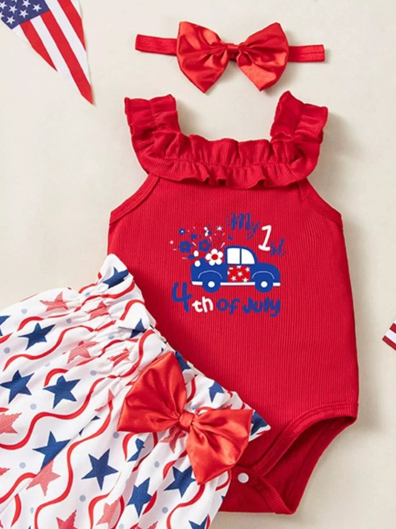 Children's Patriotic Star Print Outfit Set