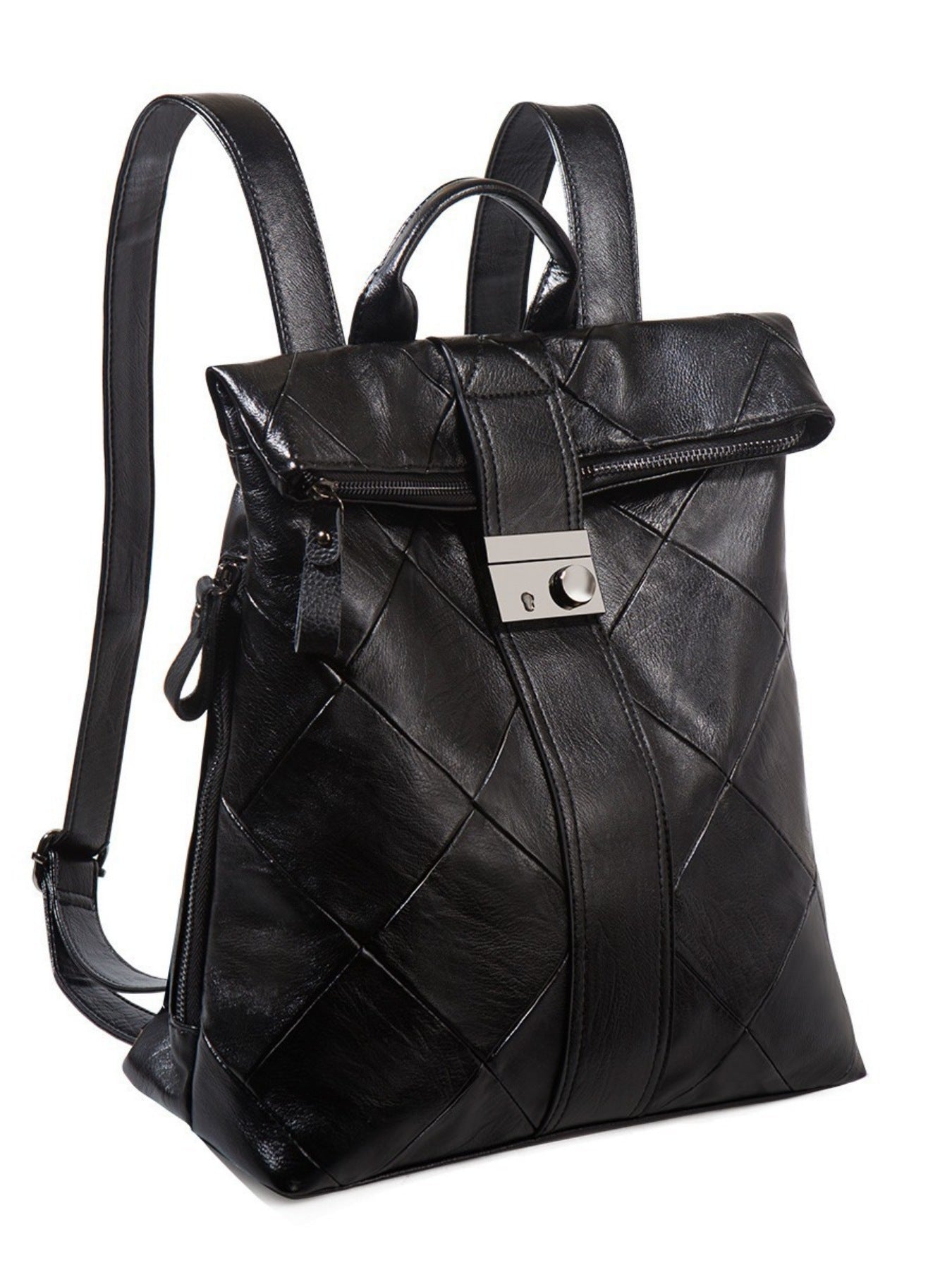 Quilted Leather Backpack Bag