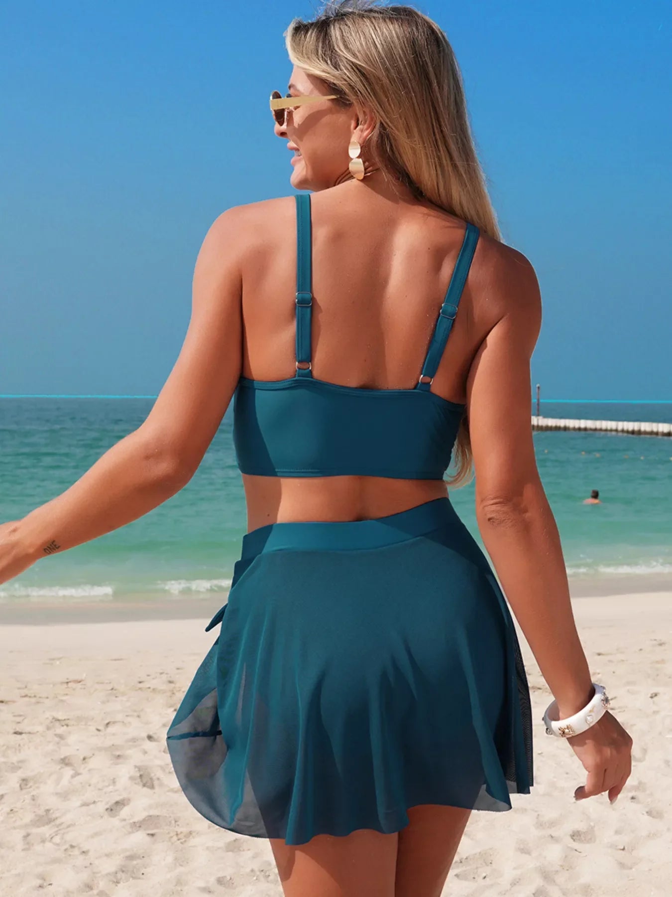 V-Neck High Waist Swim Set